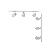 Biały zestaw szynoprzewodu w kształcie litery L z 6 okrągłymi reflektorami GU10/ES111 Zuma Line 3580