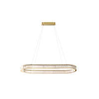 Złota owalna lampa wisząca kryształowa SPARK OVAL PENDANT 120 CCT DIMM GO + REMOTE CONTROL AZZARDO AZ6711