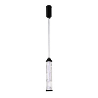 Lampa wisząca przeźroczysta szklana tuba z czarnym wykończeniem CORTE 10W LED 3000K Candellux Studio 31-50731