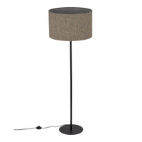 Czarna lampa stojąca do sypilani z ciekawym abażurem 1xE27 VELLUM BLACK MULTICOLOR Tk Lighting 16167