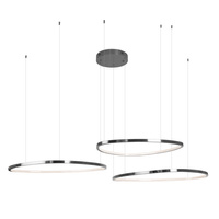 Lampa wisząca trzy nieregularne okręgi w kolorze czarnym szczotkowanym Maxlight P0663D Cayenne 3