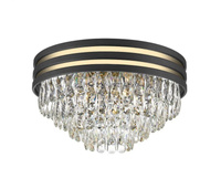 Lampa sufitowa NAICA kryształowa złota czarna Zuma Line C0525-05A-P7D7