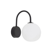 Czarny kinkiet z białym szklanym kloszem o nieregularnym kształcie MISTY 1xG9 Tk Lighting 11016