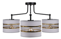 Andy lampa wisząca czarny 3x40w e27 abażur szary+złoty Candellux 33-00514