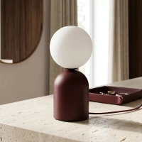 Burgundowa lampka stołowa z kulistym kloszem KONI Kaja Lighting K-5972