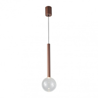 Pojedyńcza lampa wisząca miedziana ze szklanym kloszem LED 3000K Alinos Italux PND-24019-1A-COPP