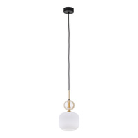 Lampa wisząca ryflowane szkło + kulka ozdobna SOPHIA COGNAC WHITE 1XE14 Tk Lighting 11589
