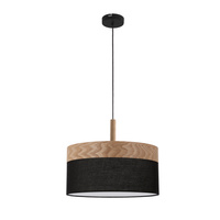 ORTO LAMPA WISZĄCA CZARNY+DREWNIANY 1X60W E27 ABAŻUR BRĄZOWY+CZARNY Candellux 31-27771