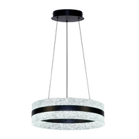 Dekoracyjna lampa wisząca do salonu czarny ring 40cm LED Blera Italux PND-98273-BK