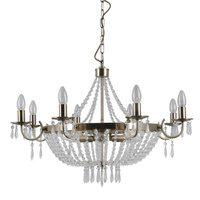 Lampa wisząca, żyrandol w kolorze szampańskim CORTINA Italux PND-30138-8+4