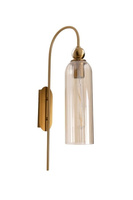 Kinkiet mosiężny z bursztynowym szklanym kloszem CAMPANILA CHAMPAGNE GLASS MAXLIGHT W0332