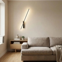 Minimalistyczny kinkiet podświetlający ściane CASTOR WALL 70 CCT SWITCH BK AZZARDO AZ7087
