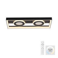 Czarna lampa sufitowa ramka LED TRAFORO Paul Neuhaus 6854-18 sterowana pilotem