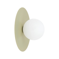 Kinkiet okragły z białą szklaną kulą PIXI PISTACIO 1xG9 Tk Lighting 11429