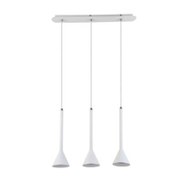 Lampa wisząca Anela WH z trzema metalowymi biało-piaskowymi kloszami Italux FH31793-AJ13 WH