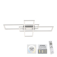 Lampa sufitowa srebrna prostokąty LED sterowana pilotem ASMIN Just Light 14693-55