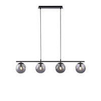 Czarna lampa wisząca 4 dymione kule szklane na belce BIG WIDOW 4xE14 Just Light 14604-18