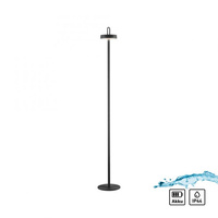 Czarna lampa podłogowa akumulatorowa ładowana na USB także na zewnątrz IP44 AMAG Just Light 19311-18