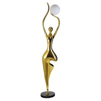 Designerska złota lampa podłogowa DEMETER GO Azzardo AZ6784
