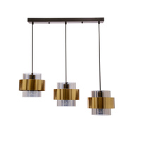 Spiega lampa wisząca czarny+mosiężny 3x60W E27 klosz dymiony Candellux 33-32027