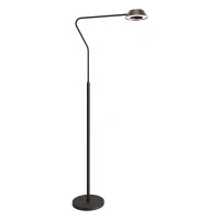 Czarna lampa podłogowa z kloszem w kolorze różowego złota Garta Dotykowa LED 3000K światło góra-dół  FL0105 Yaskr