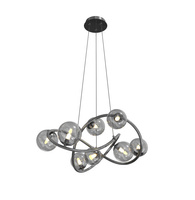 Lampa wisząca NANCY 8 czarny chrom Wofi Premium 7014-805
