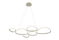 Designerska lampa wisząca LED 6 nieregularnych ringów w kolorze beżowym HURON LED 3000K Zuma Line 2023519P6-BE