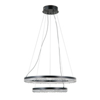 Lampa wisząca dwa czarne ringi LED Barlo Italux PND-34526-2L-BK ze zmienną barwą światła