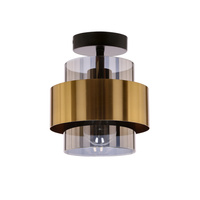 Spiega lampa sufitowa czarny+mosiężny 1x60w e27 klosz dymiony Candellux 31-09487