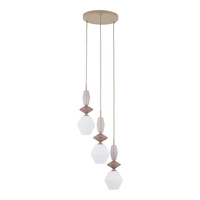 Lampa wisząca potrójna karbowane klosze ZEN SABIA FUSO WHITE 3XE14 Tk Lighting 11862