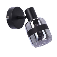 YUKI LAMPA KINKIET CZARNY MATOWY 1X15W E14 KLOSZ DYMIONY Candellux 91-13415