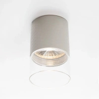 Szara tuba sufitowa natynkowa metal + szkło LED 3000K Maxlight C0274 Fusion