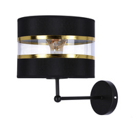 Andy lampa kinkiet czarny 1x40w e27 abażur czarny+złoty Candellux 21-06134