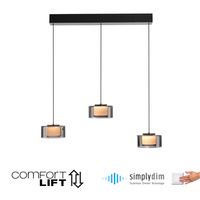 Potrójna lampa wisząca z funkcją ściemniania i Comfort LIFT RIKA Paul Neuhaus 2113-18