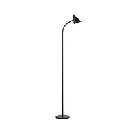 Czarna lampa podłogowa z giętkim ramieniem i przełącznikiem przy kloszu PIXIE Just Light 11249-18