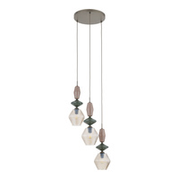 Potrójna lampa wisząca na kole ZEN NEW BROWN FUSO COGNAC 3XE14 Tk Lighting 11867