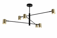 Nowoczesna lampa wisząca GU10 z rozłożystymi ramionami – czarno-złota PEDRO 6xGU10 Zuma Line PEN4104-6GD+BK