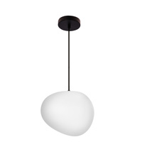 STONES lampa wisząca czarny 25cm 1x40W E27 klosz biały Candellux 31-35134