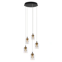 Lampa wisząca pięć zwisów Tasa Round 5xLED 3000K PL0144-5 Yaskr