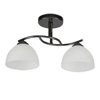 GRACJA LAMPA SUFITOWA CZARNY PERŁOWY 2X40 E27 KLOSZ BIAŁY Candellux 32-22455