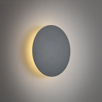 Okrągły metalowy płaski kinkiet 15cm w kolorze szarego błękitu - podświetlenie ściany RING LED S 3000K Nowodvorski 12666
