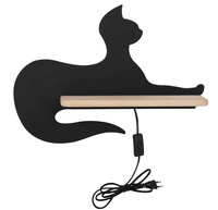 CAT LAMPA KINKIET ŚCIENNY 5W LED IQ KIDS Z PRZEWODEM Z WŁ. I WTYCZKĄ SIEDZĄCY CZARNY Candellux 21-26002