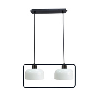 Zodiac lampa wisząca czarny 2x40W E27 klosz biały Candellux 32-26811