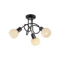 Czarna lampa sufitowa z plecionymi ramionami LOKI 3xE14 Just Light 12153-18