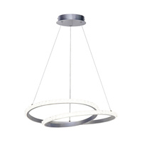 Lampa wisząca srebrna zawijana LED 3000K/4000K/6000K Zalto Italux PND-12436-SILV