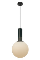 Lampa wisząca biała kula 25cm z ceramiczną ciemno zieloną tubą Rainbow 1xE27 Maxlight P0694