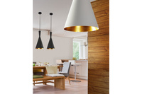 Metalowa biała lampa wisząca ze złotym środkiem VITA WHITE/GOLD AZZARDO AZ1340
