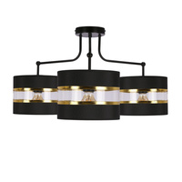 Andy lampa wisząca czarny 3x40w e27 abażur czarny+złoty Candellux 33-06141