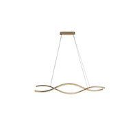 Lampa wisząca kryształowa złota fala LED sterowana pilotem SPARK WAVES PENDANT 150 CCT DIMM GO + REMOTE CONTROL AZZARDO AZ6565
