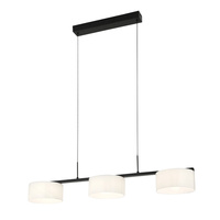 Potrójna czarna lampa wisząca z mlecznymi szklanymi kloszami 3xLED 3000K/4000K/6000K Austis Italux PND-02836-3-BK